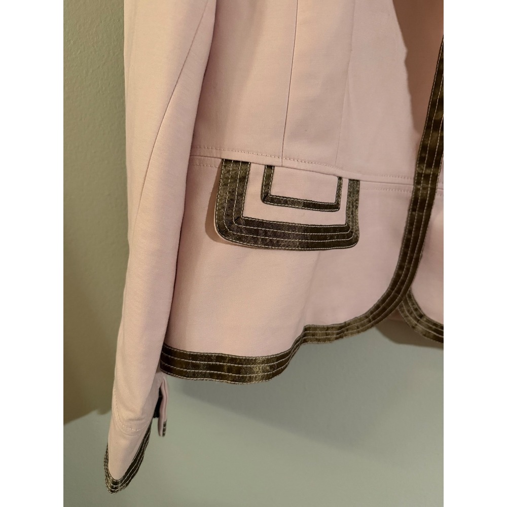 NY GARD COLLECTION‎ Women's Pink Blazer Jacket with Contrast Trim Size 12 - Picture 2 of 6